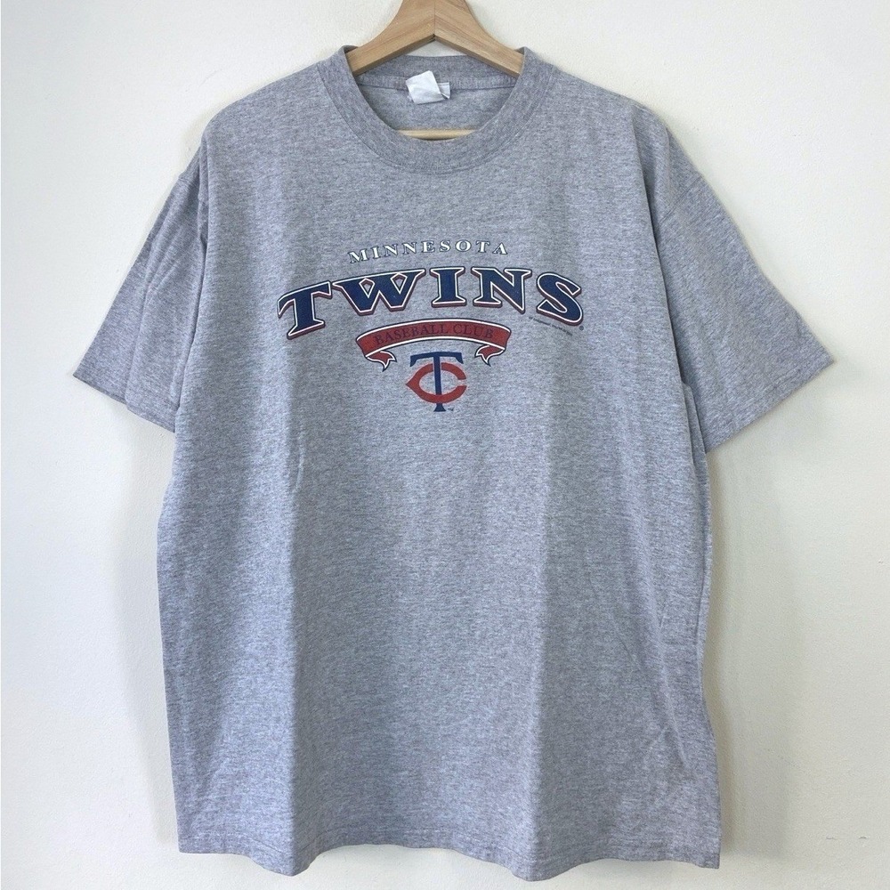 Vintage y2k CSA Minnesota Twins MLB Grey Tee Shirt - Large